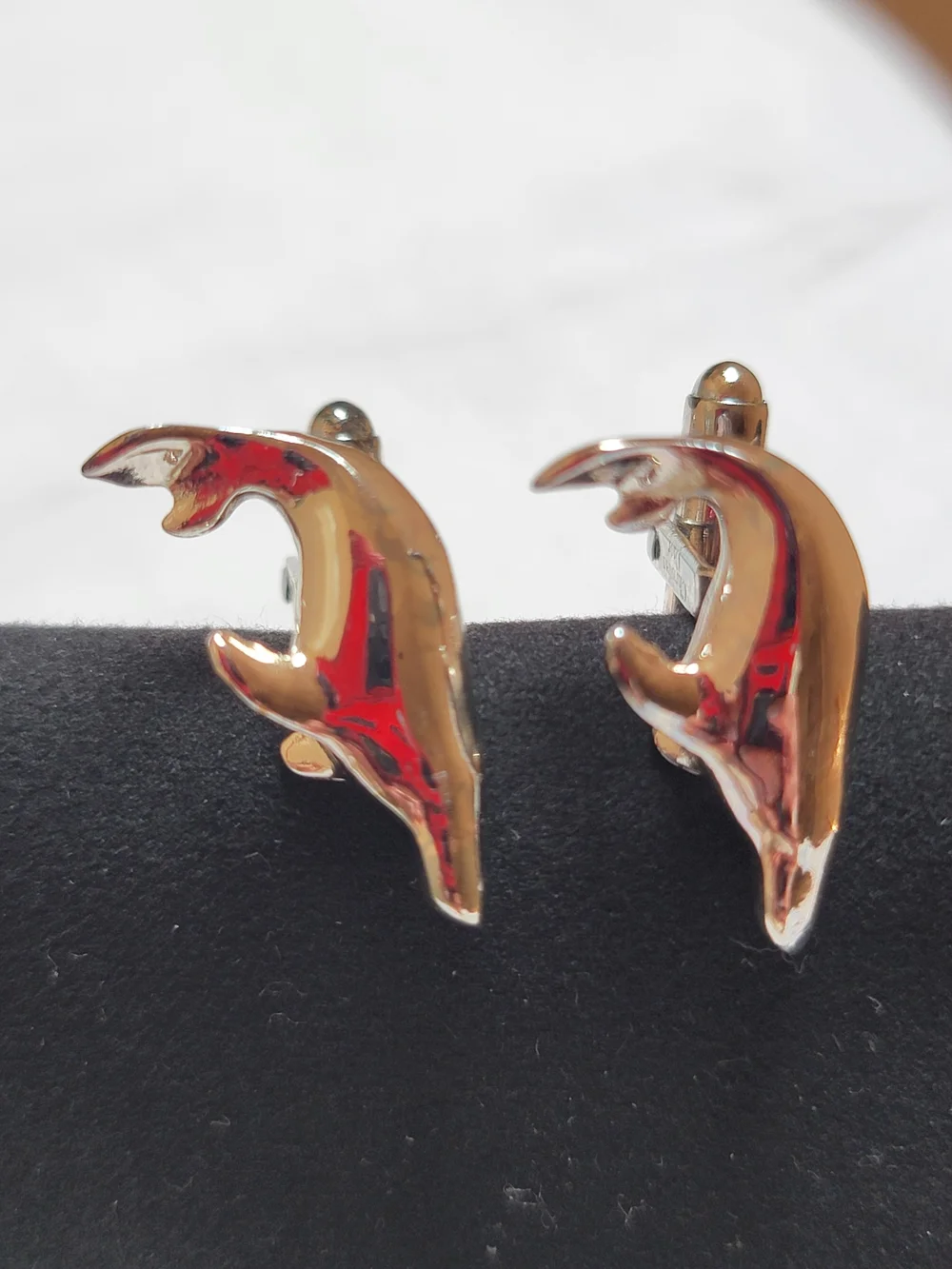 Vintage Christian Dior Silver Tone Whale Cufflinks